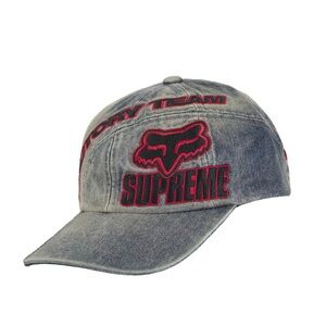 Supreme Fox embroidered denim 6 panel cap. New w/ tags. Fw25